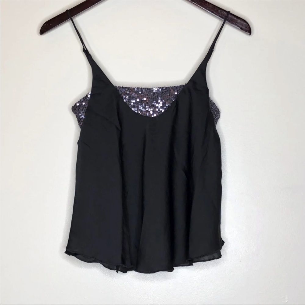 Free People Turn it On Black Sequin Cami Small - Picture 8 of 13